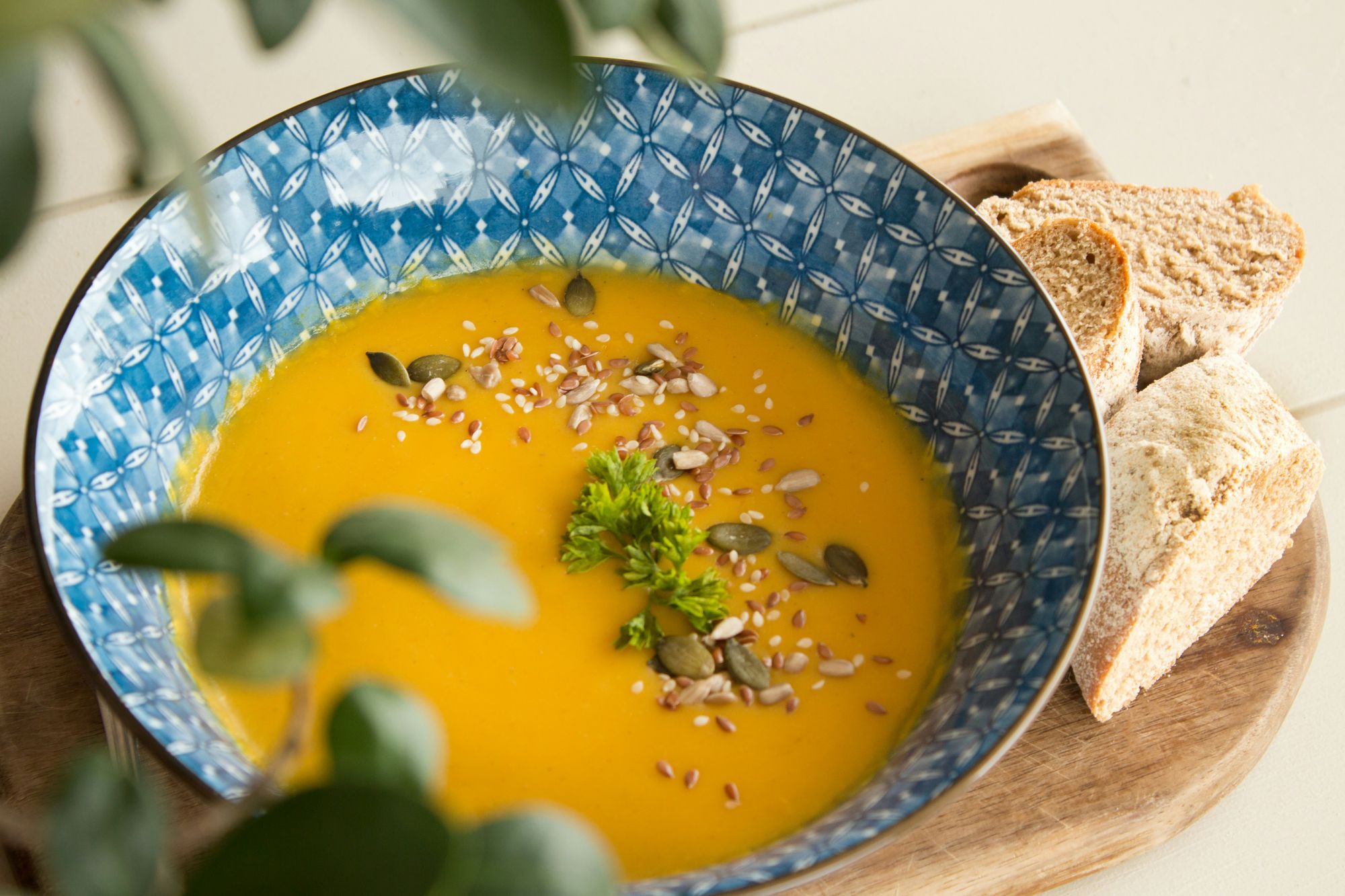 Warming hemp pumpkin soup