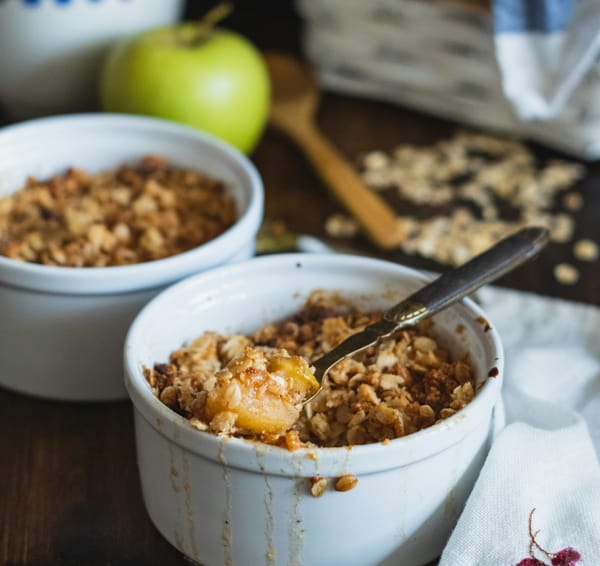 Hemp and apple crumble